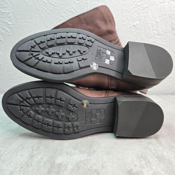 Vince Camuto Equestrian Boots Sz 5 Brown Leather Knee High Tall Western Riding - Picture 7 of 12